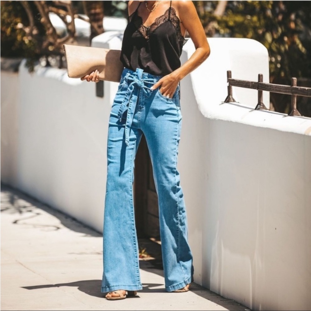 Jealous Tomato 12” high waisted flare leg retro M